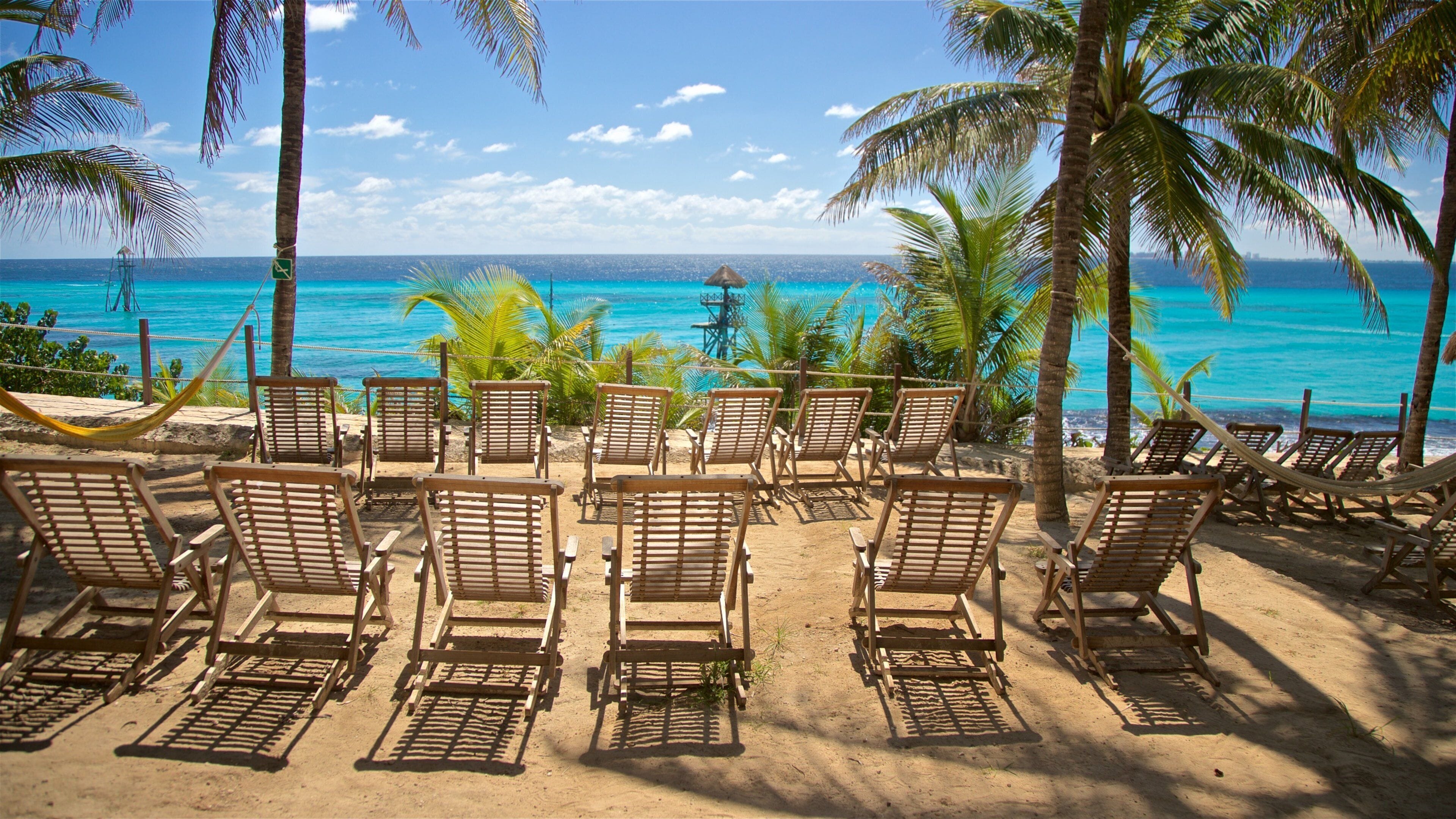 Garrafon Natural Reef Park som inkluderer tropisk landskap og kyst