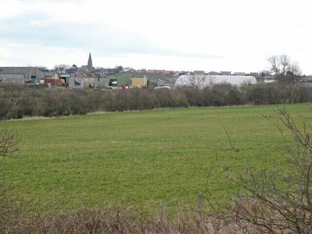 West Rainton Stables Farm Seen from the Leamside Line bridge. West Rainton church NZ3246 can be seen on the skyline.