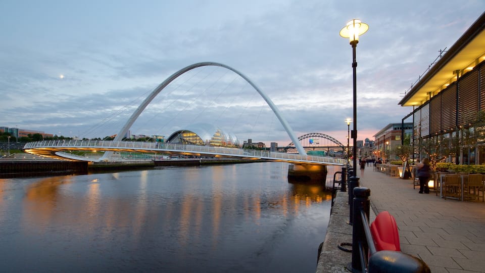 Quayside featuring a bridge, a river or creek and modern architecture