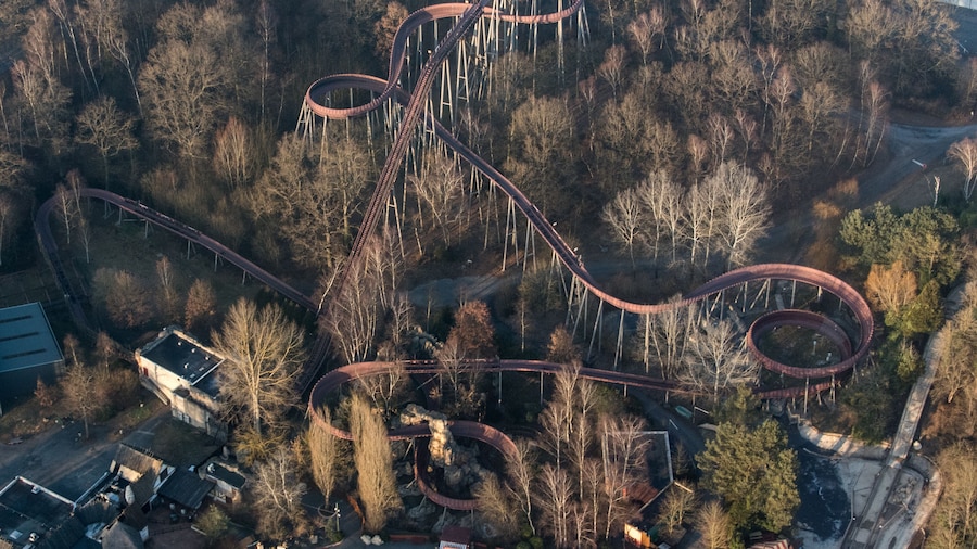 Vue aérienne du Parc Astérix au repos - 60