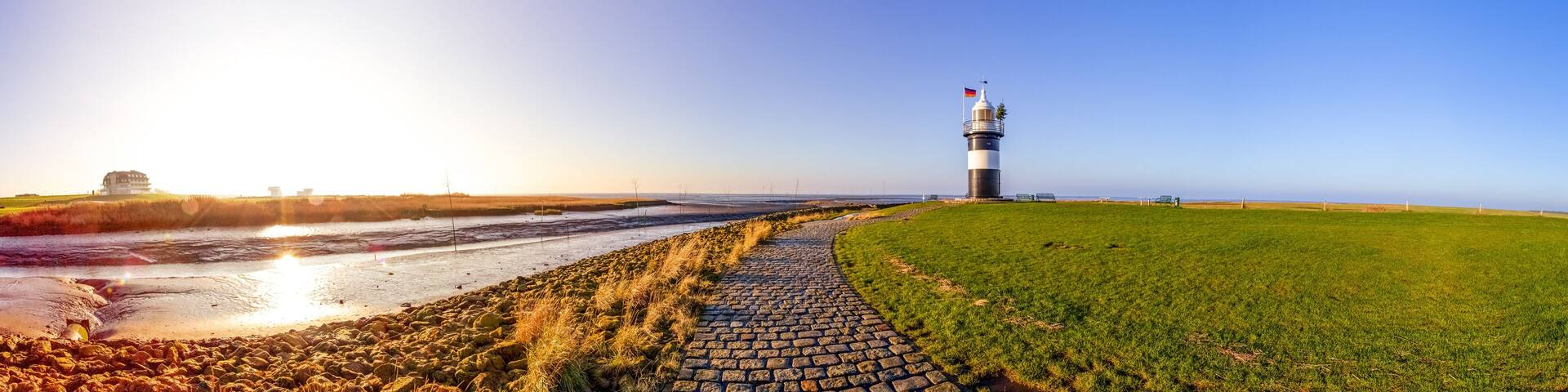 Leuchtturm "Kleiner Preuße" Wremen, Nordsee, Deutschland