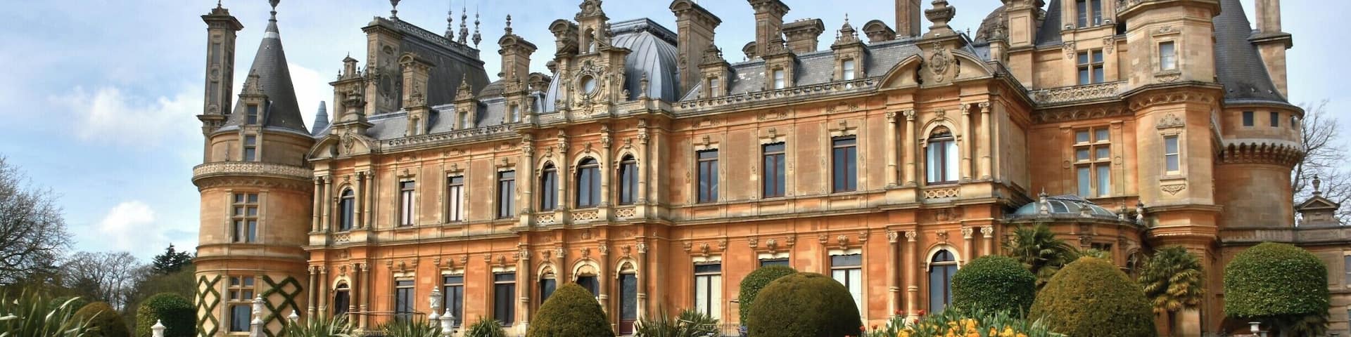 This French-style country house in England was actually built by the Rothschilds in the late 19th century. It looks very authentic, but apparently used contemporary building techniques including a steel frame.