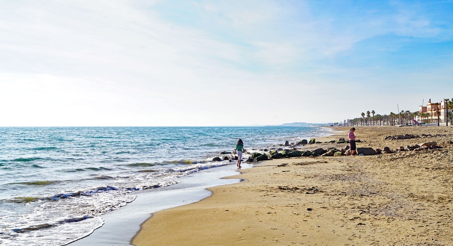 Playa de Segur de Calafell, Tarragona, Catalunya, España, Europa