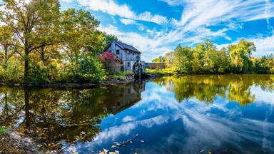 Old Watermill in Midway Village of Rockford Town, Illinois