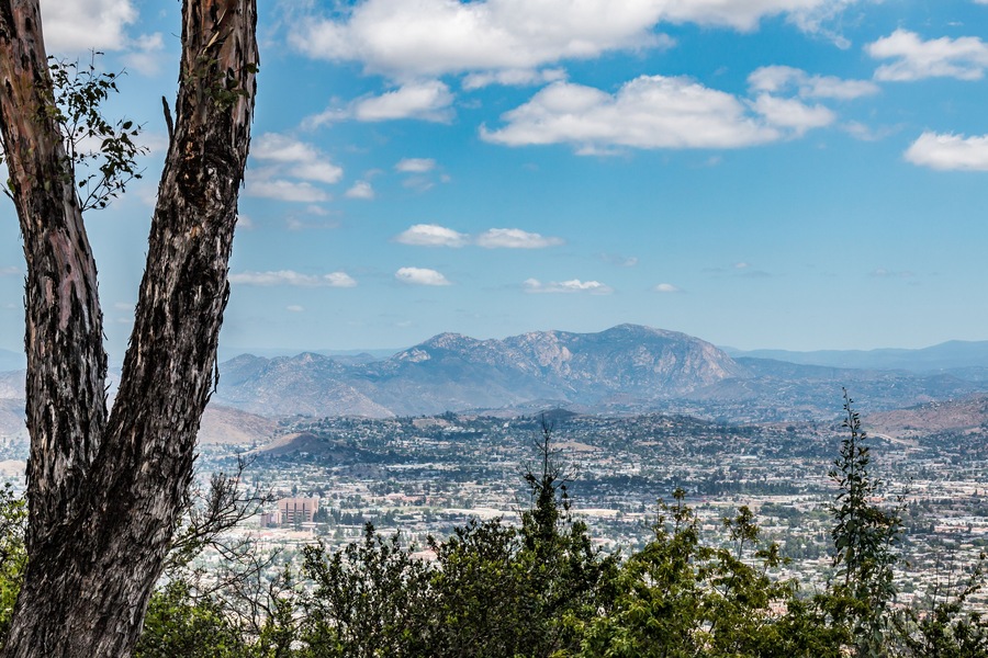 Cuyamaca Peak and the city of El Cajon, as seen from Mt. Helix Park in La Mesa, located in San Diego, California.; Shutterstock ID 425823196
