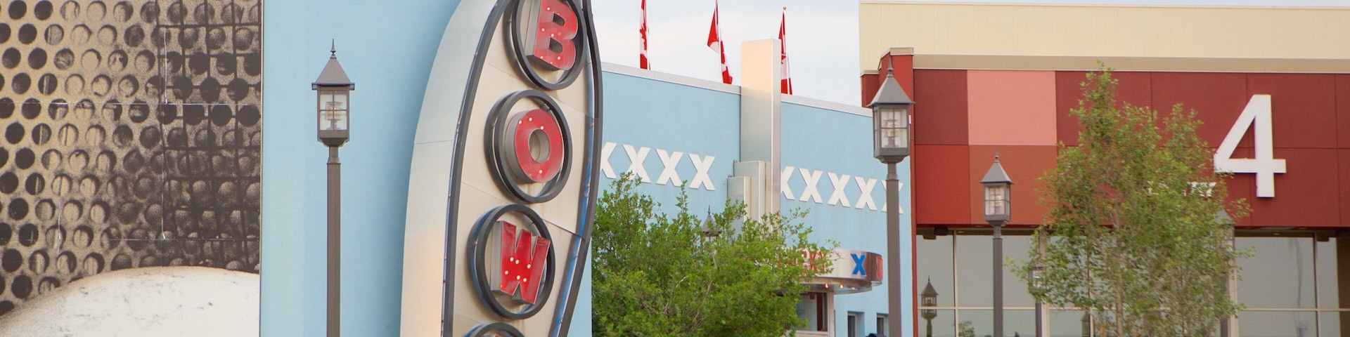 Vaughan Mills Mall which includes a square or plaza and signage as well as a small group of people
