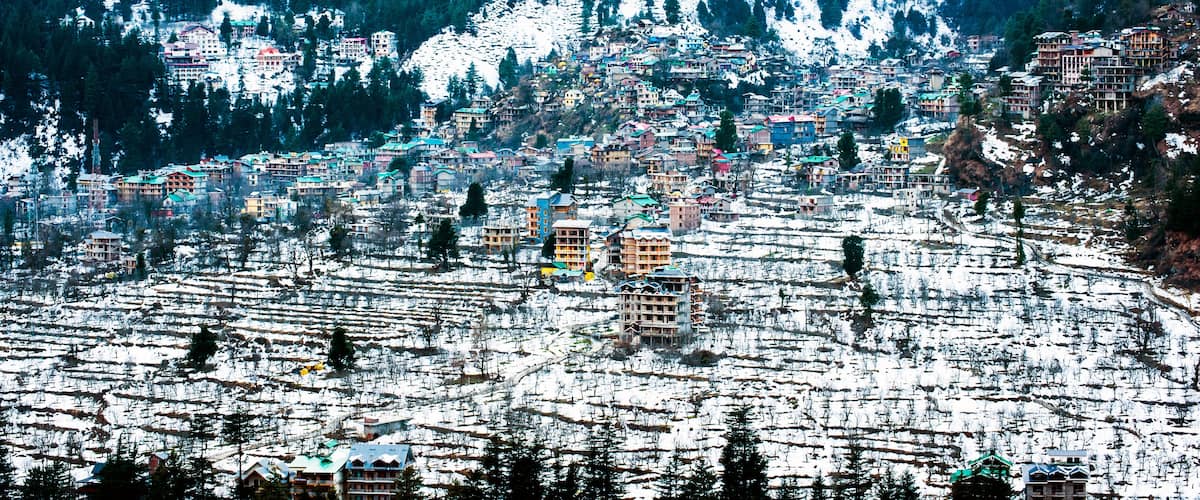 Snowfall in Himachal Pradesh, India