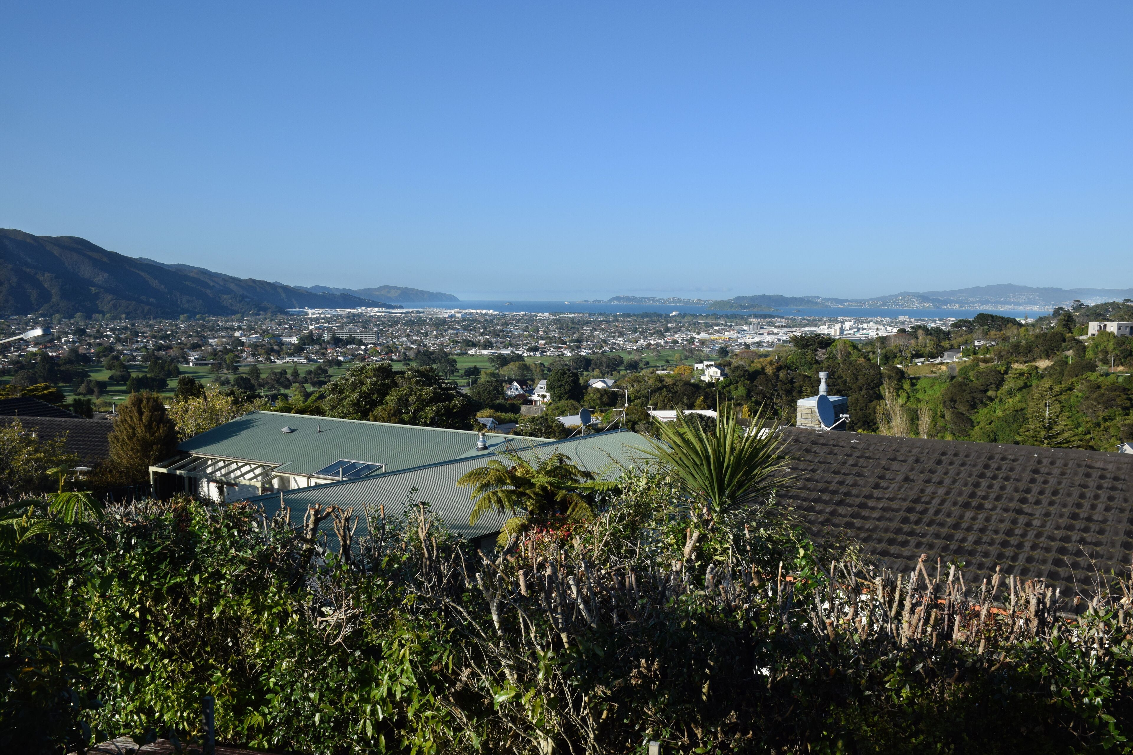 Wellington and Peton, Lower Hutt, seen from the Kelson Hills, New Zealand