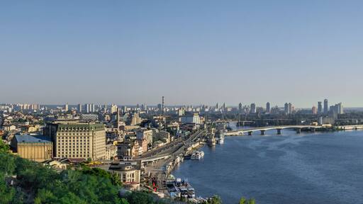 View of the Dnieper River in Kiv, Ukraine
