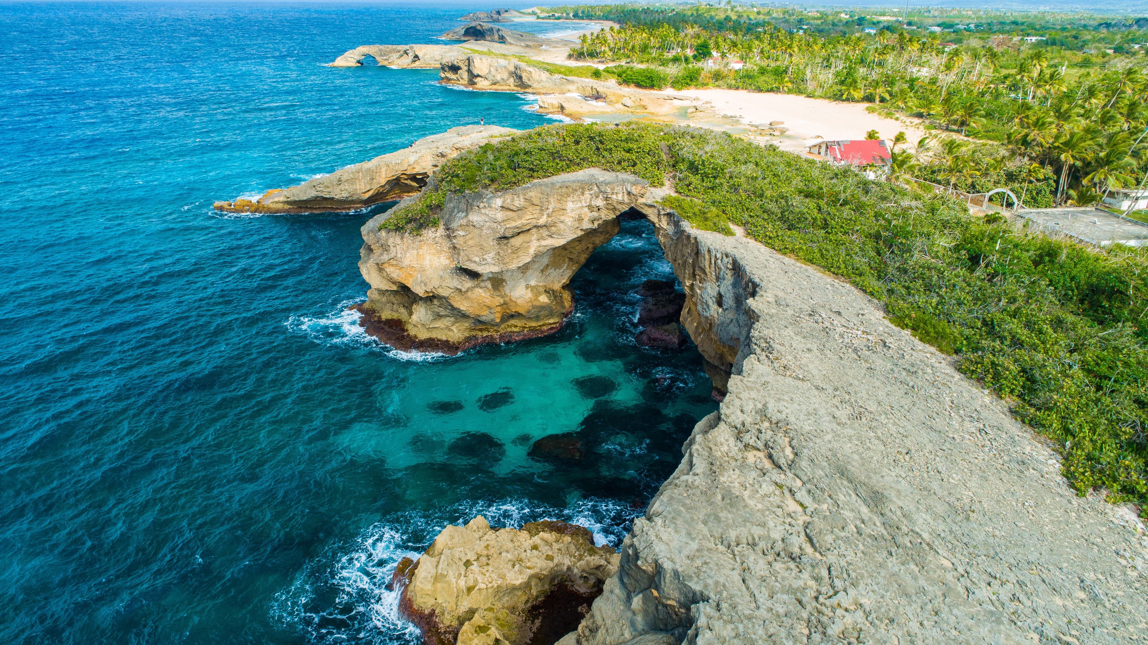 Aerial view of Cueva del Indio. Rock formation. Hatillo. Puerto Rico. 