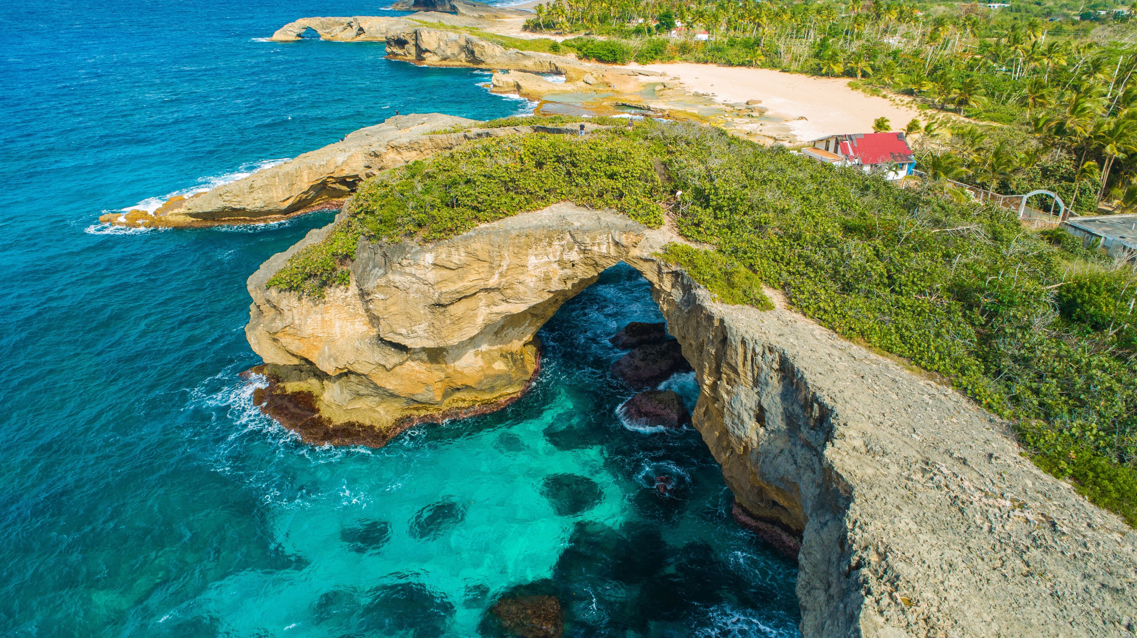 Aerial view of Cueva del Indio. Rock formation. Hatillo. Puerto Rico. 