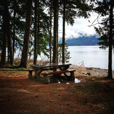 Picnic area and rest room outhouse available if driving through this area.
