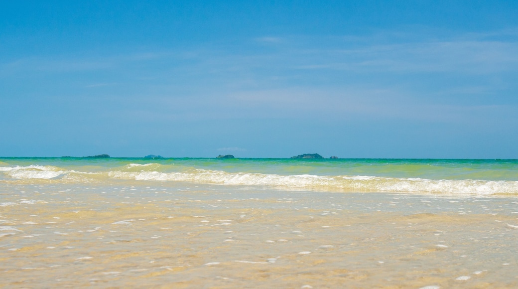 Beautiful Landscape summer beach front viewpoint Clear blue sea, blue sky overlooking "Suan Son Beach" in sea east Bay, Rayong Thailand On clear day white clouds during holidays. Suitable relaxing