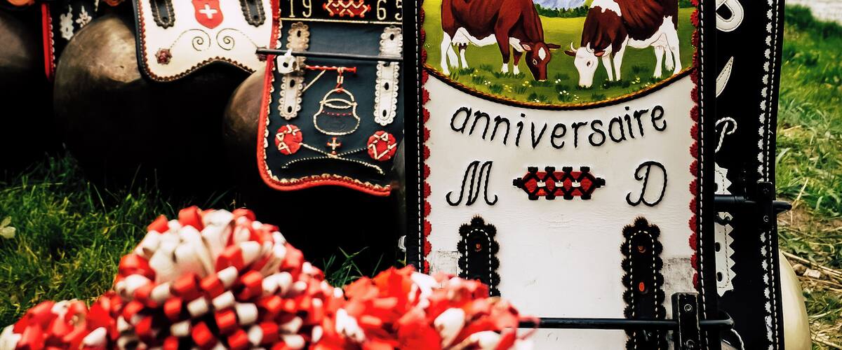 Travelling through Switzerland, you have possibly heard cowbells. Not only are they a sign that there are cows around, but theses cowbells are also an art - and pride - of many families. They can mark events, identify families and their personal history, and are also a means of celebration. All of them have their own distinct sound! #Culture