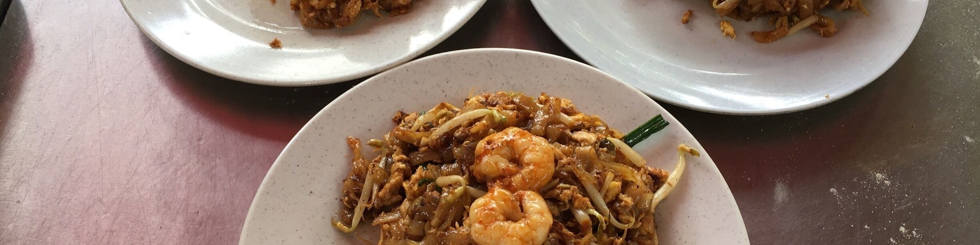 Delicious Duck Egg Fried Kuay Tiow. Also serve other Penang food such as Lo Bank, Ice Kacang with ice cream & Laksa