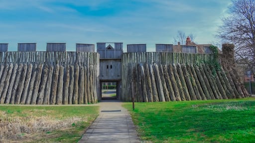 Reconstructed wooden viking fortress Trelleborgen in Trelleborg.