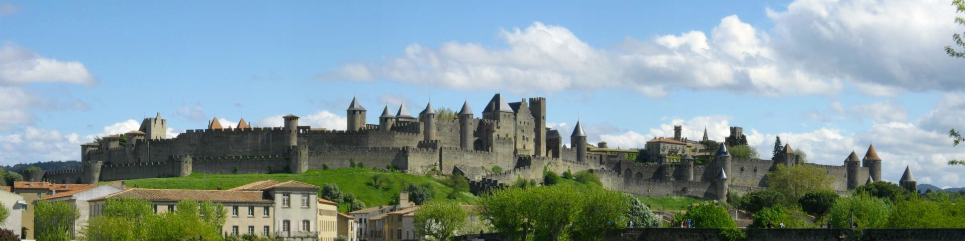 Panorama de la Cité de Carcassonne vu depuis le Pont-Neuf
