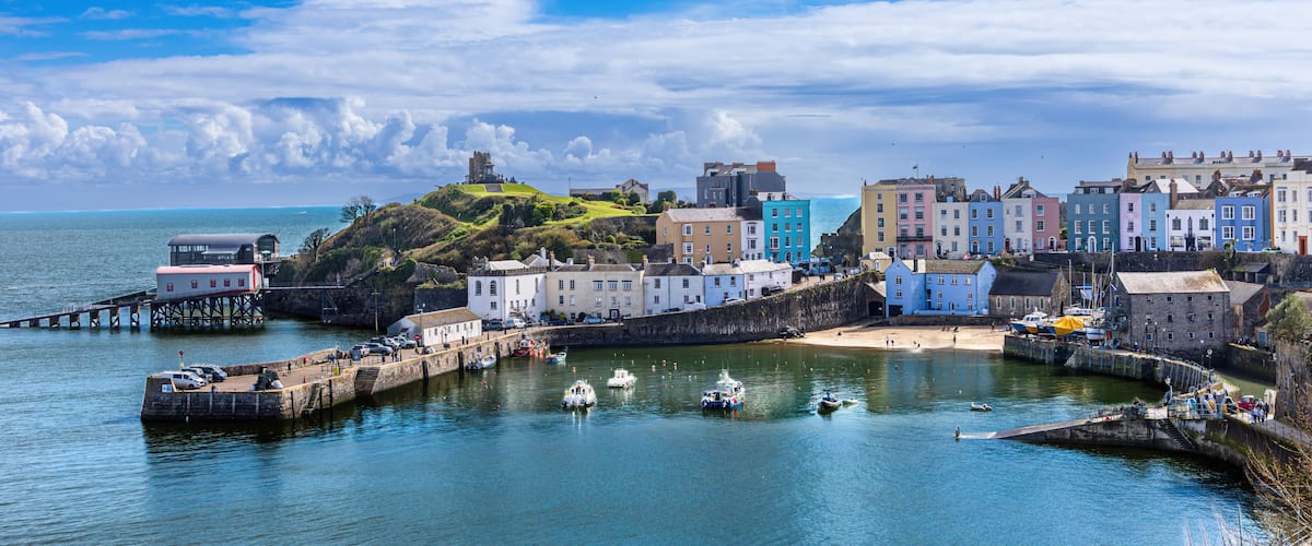 Panorama of Tenby Harbour, Pembrokeshire, Wales