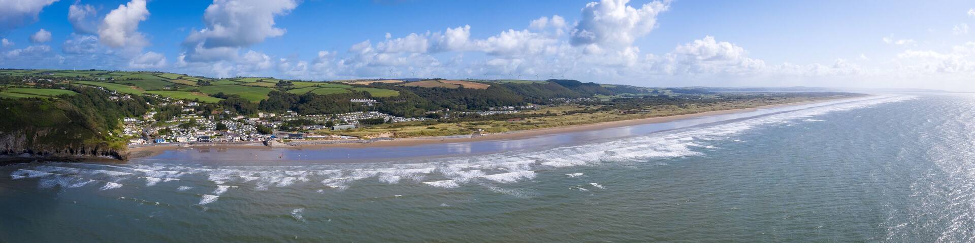 Pendine Sands a 7 mile length of beach on the shores of Carmarthen Bay Wales UK Europe