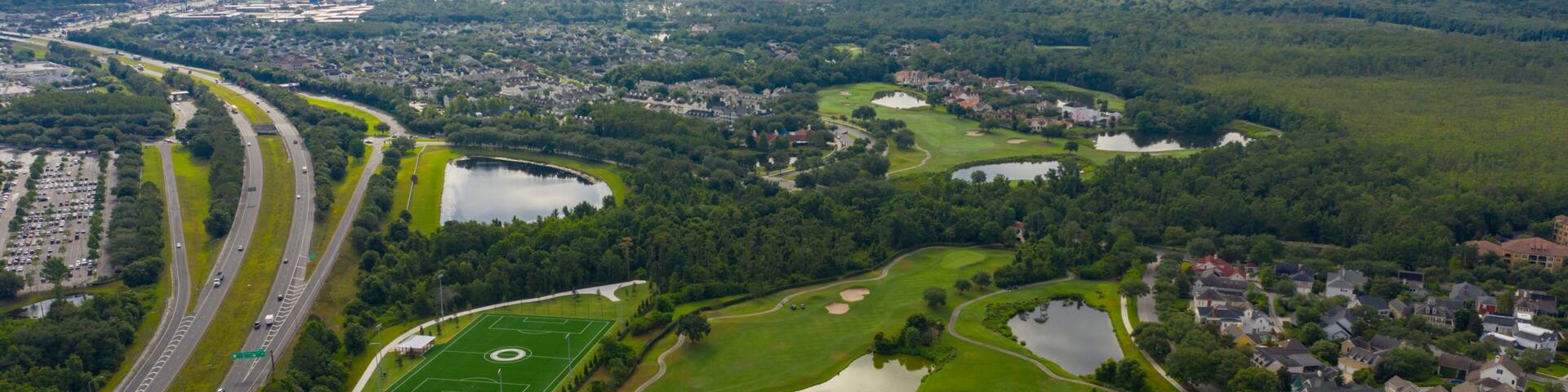 Aerial photo Celebration FL golf course landscape near highways