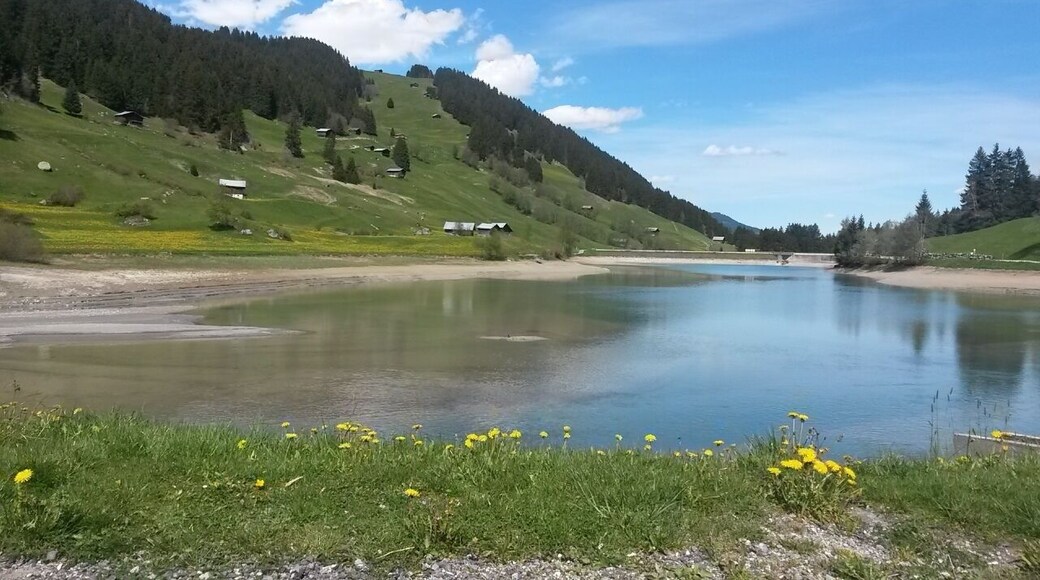Lake in brigels with low water, but amazing
