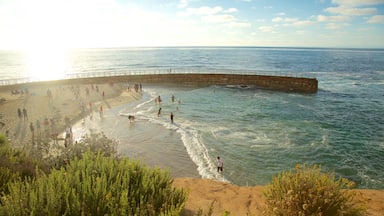 La Jolla showing general coastal views, swimming and a sandy beach