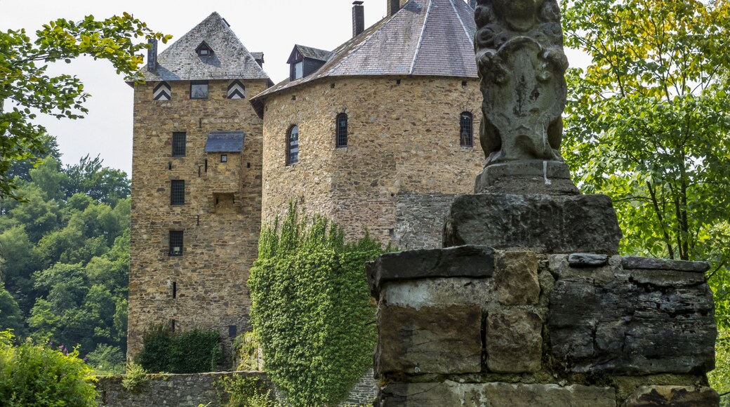 A lion at the exterior entrance to Reinhardstein Castle, Belgium