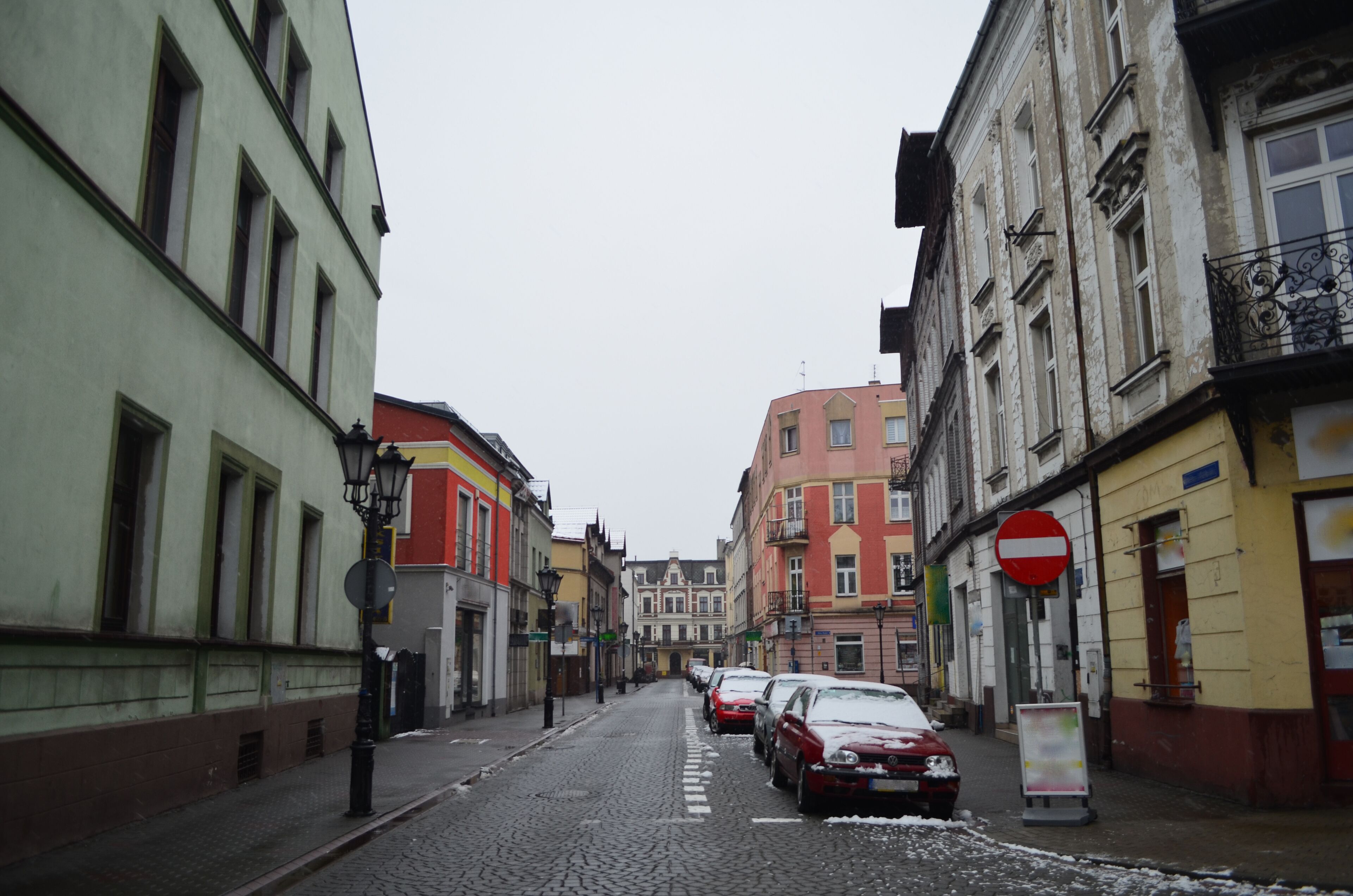 Stare miasto w Oświęcimiu zimą/The old town in Oswiecim in winter, Lesser Poland, Poland 