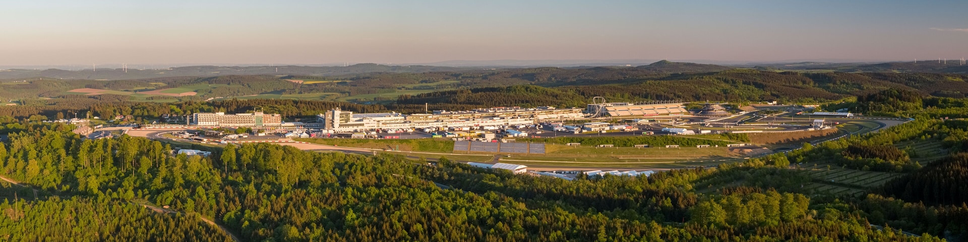 Panorama from the Nürburgring at sunset