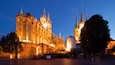 Erfurt Cathedral which includes heritage architecture, a church or cathedral and night scenes