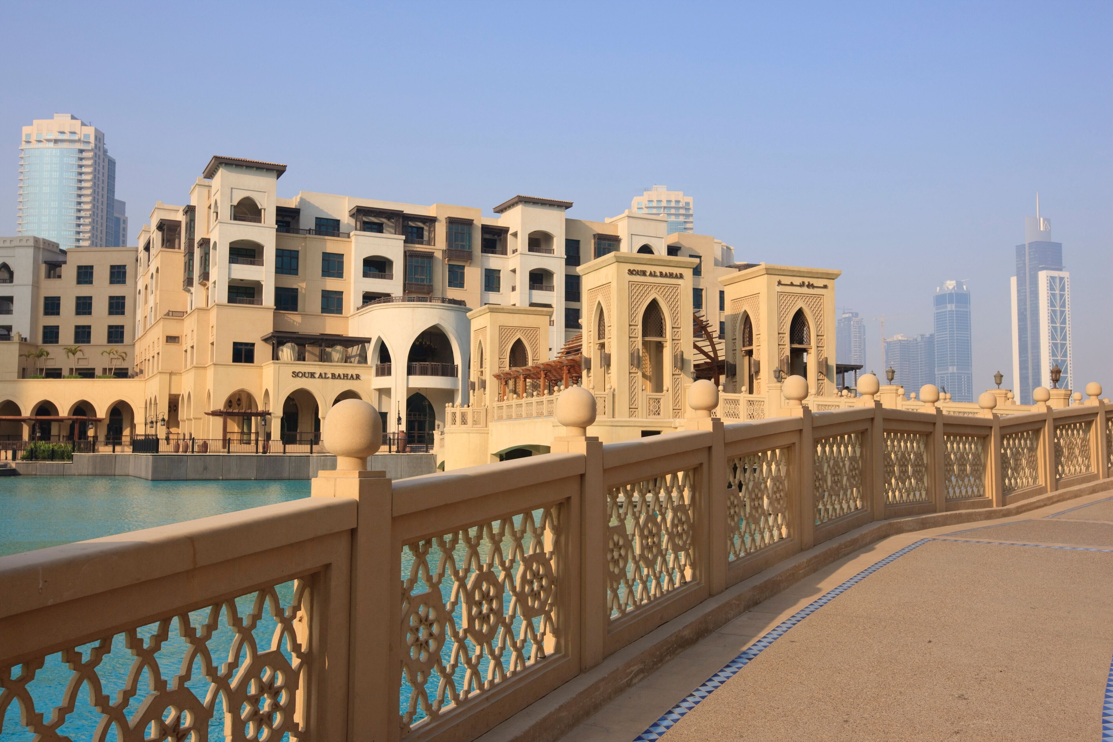 The Moorish style Souk Al Bahar, Downtown Burj Dubai, Dubai, United Arab Emirates, Middle East