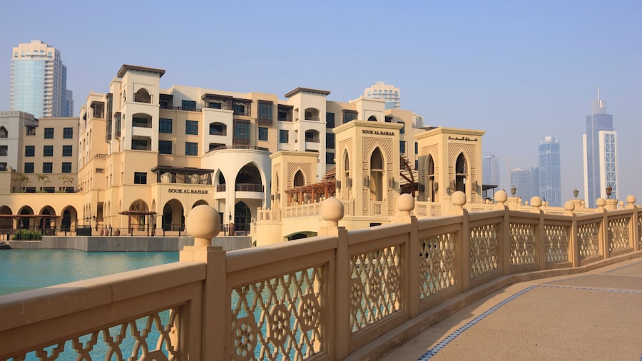 The Moorish style Souk Al Bahar, Downtown Burj Dubai, Dubai, United Arab Emirates, Middle East