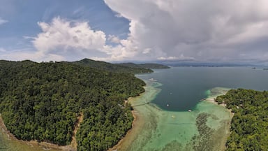 Aerial View of The Manukan, Mamutik and Sapi Islands of Kota Kinabalu, Sabah Malaysia
