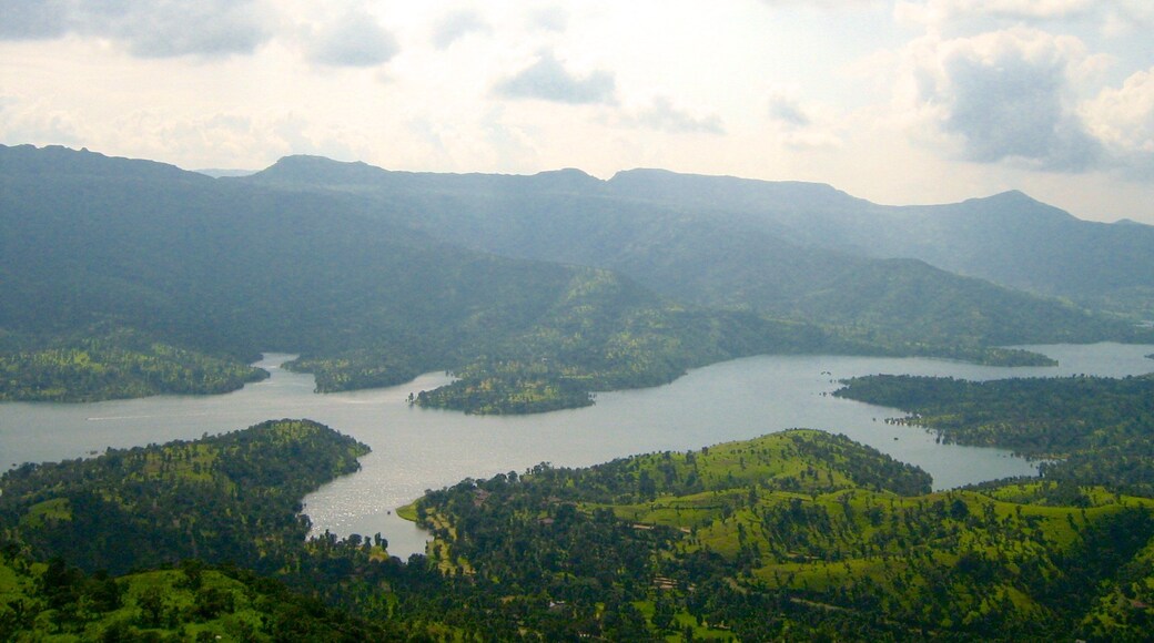 Mahabaleshwar que incluye escenas forestales y un lago o abrevadero