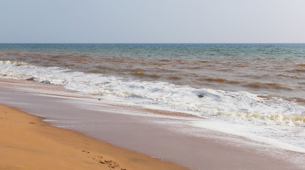 The foam of turbulent wave on the beach at Veli, Thiruvananthapuram, Kerala, India