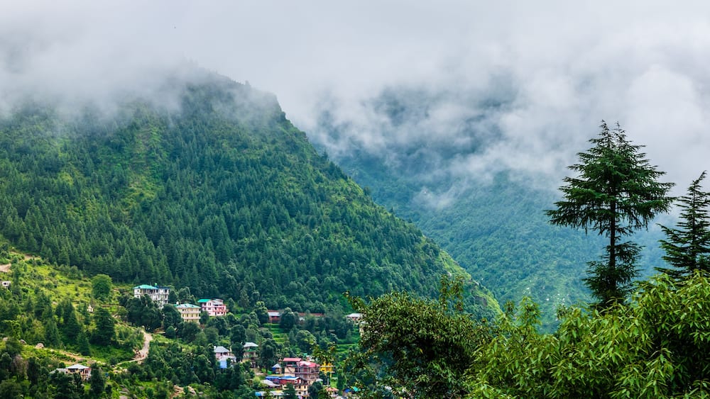 Panoramic view from Mcleod ganj, Himachal Pradesh, India.