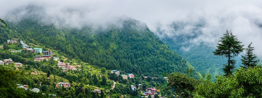 Panoramic view from Mcleod ganj, Himachal Pradesh, India.