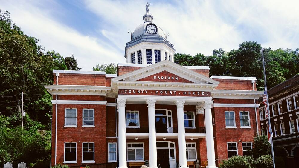The Madison County Court House in downtown Marshall NC
