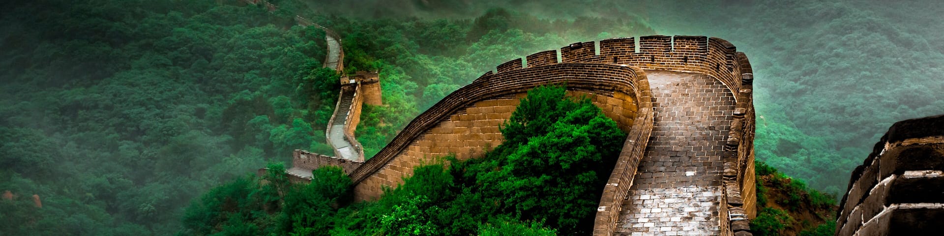 The Great Wall Badaling section with clouds and mist, Beijing, China