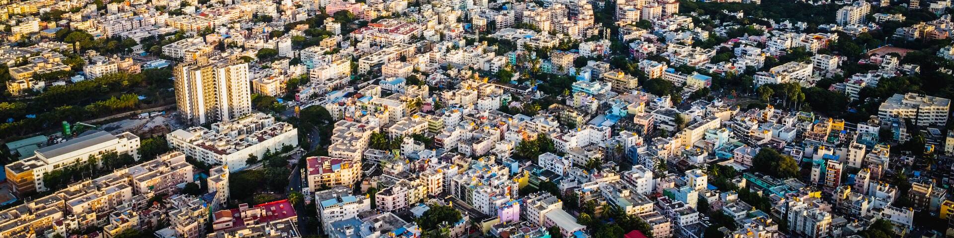 Ariel Shot of beautiful Bangalore City in India