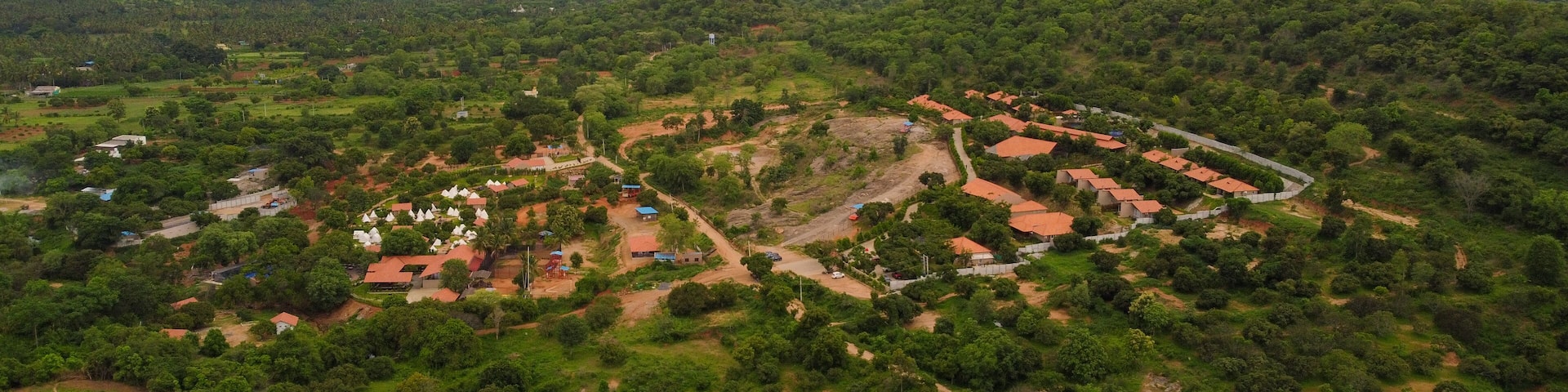 Ramanagara, India 14th July 2024 : beautiful scenic view resort in Ramnagara. Stunning Landscapes, Luxurious Comfort, and Unforgettable Experiences. Resort on the top of a mountain amidst the nature.