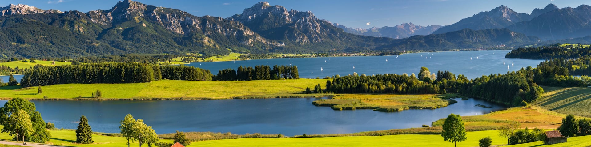 panoramic mountain range in Bavaria, Germany