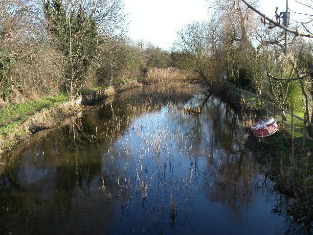 Stroudwater canal south from Saul bridge. The disused Stroudwater canal from Saul bridge. This section runs south to Saul junction just under a kilometre away.