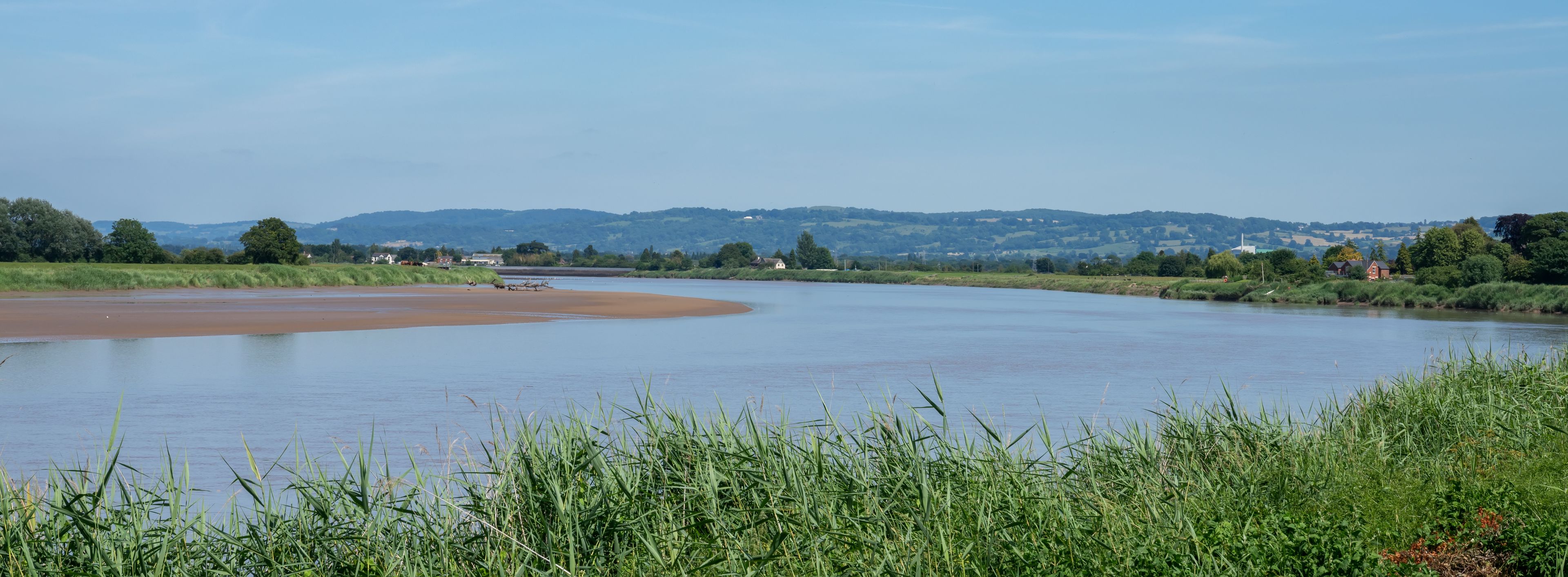 View of the River Severn from Framilode towards Epney, Gloucestershire, United Kingdom