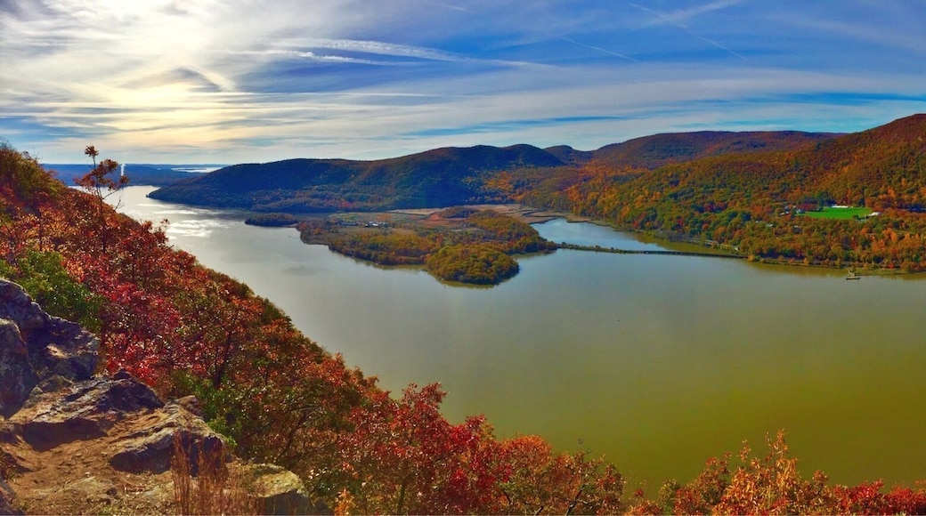 The view from Anthony's Nose on the Bear Mountain. Only 2 1/2 miles round-trip from the bottom to the top. Only .6 miles steep climb but after that is a smooth sailing and you come to this view. Dog friendly.
