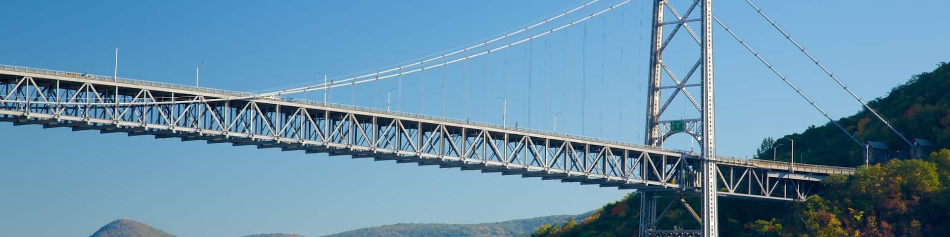 Bear Mountain State Park which includes tranquil scenes, a river or creek and a bridge