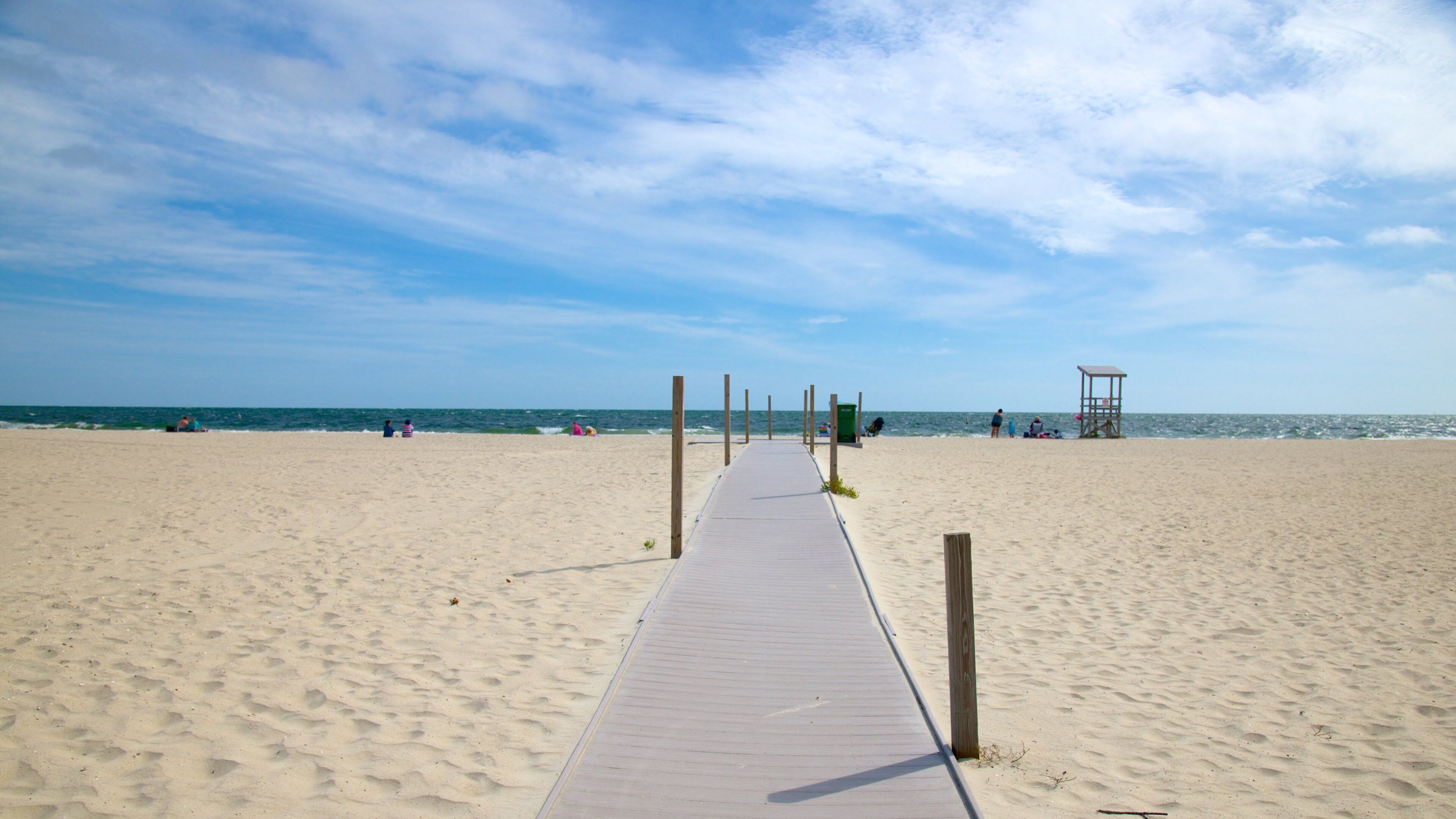 Seagull Beach showing a bridge and a beach