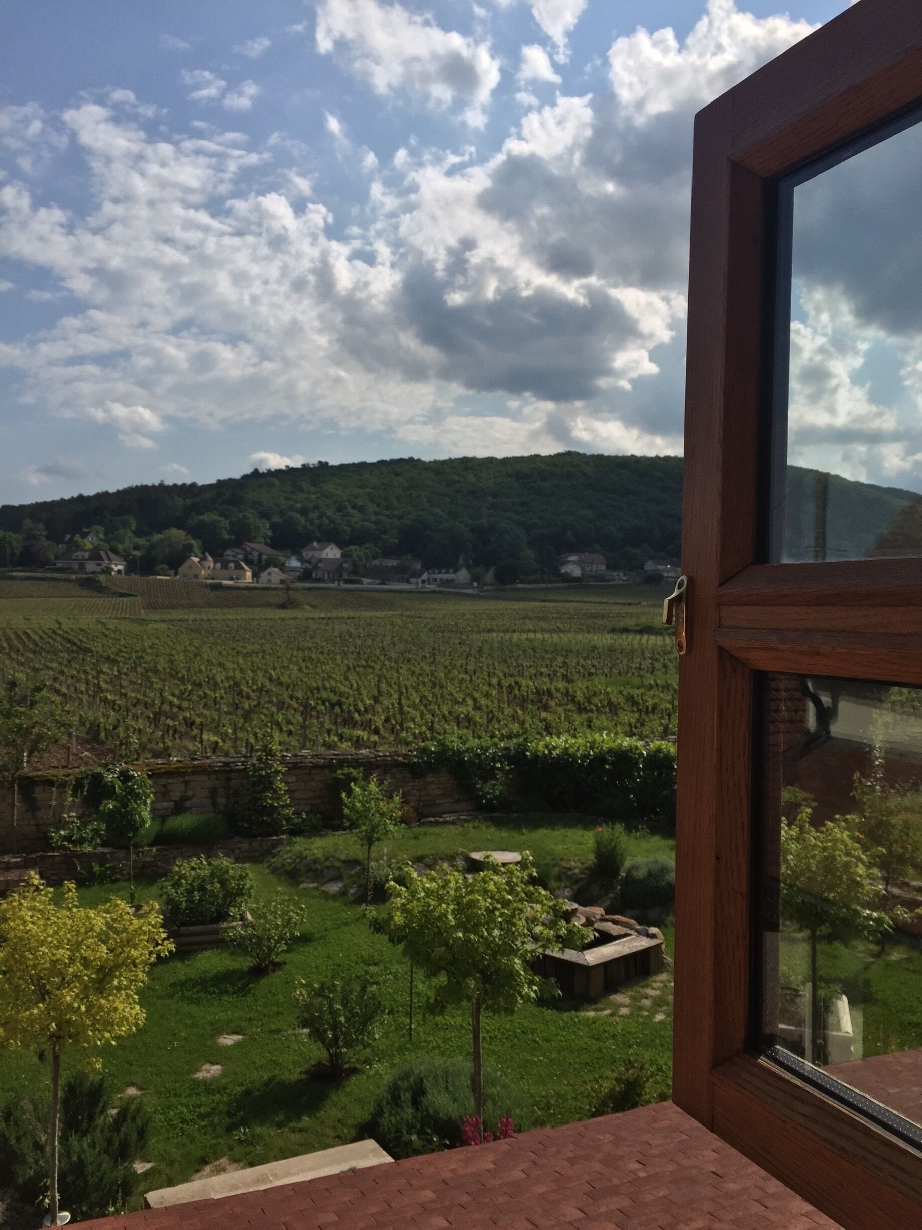 Gorgeous views from our room at Les Deux Chevres in Gevrey-Chambertin #burgundy #gevreychambertin #winecountry #lesdeuxchevres #france 