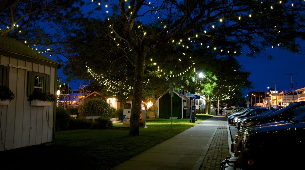 Port de Hyannis mettant en vedette scènes de soirée