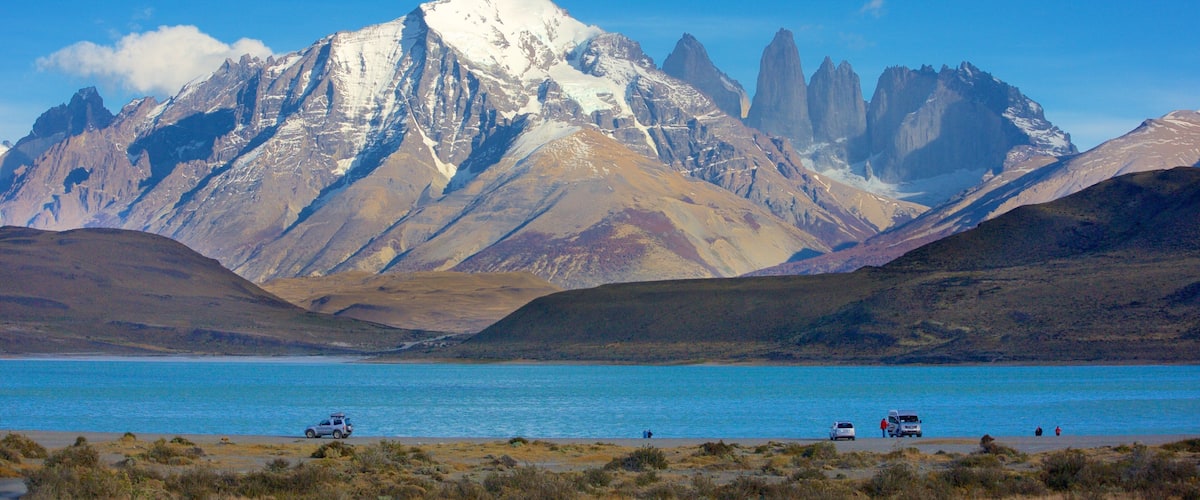 Torres Del Paine showing mountains, landscape views and a lake or waterhole